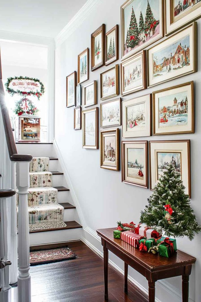 Hallway Gallery of Vintage Christmas Cards