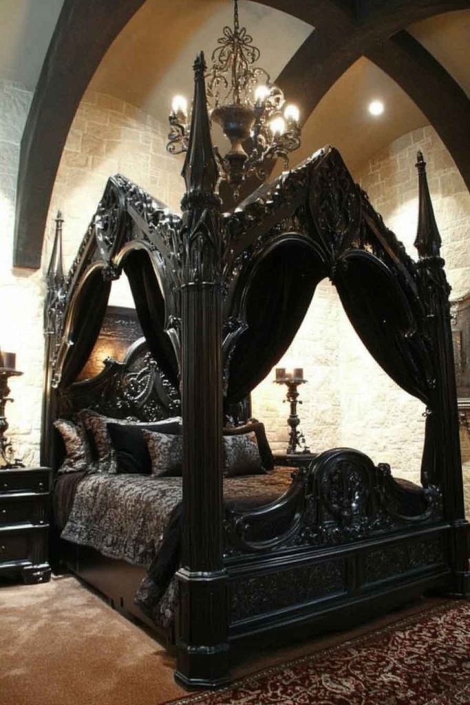 Dark Wood and Wrought Iron