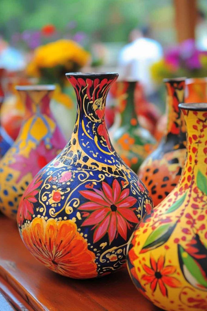Hand-Painted Gourd Display