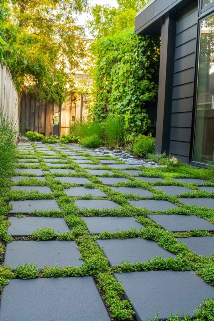  Permeable Paver Path with Grass Joints