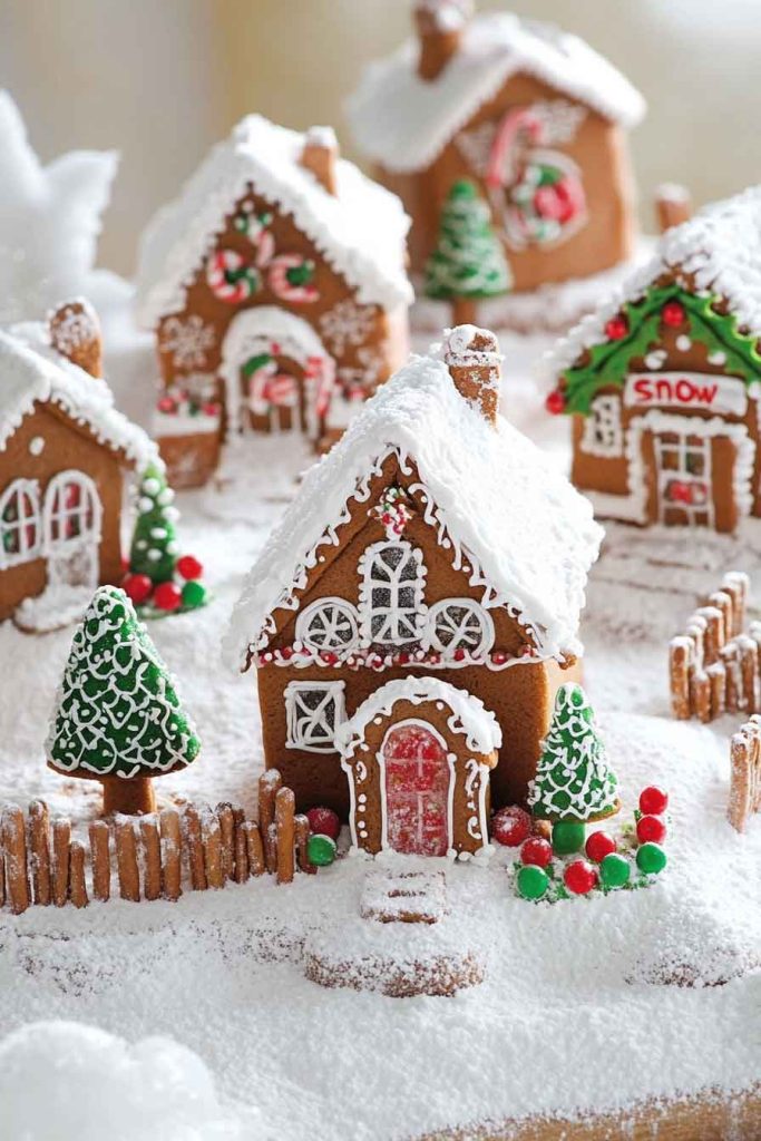 Miniature Gingerbread House Village