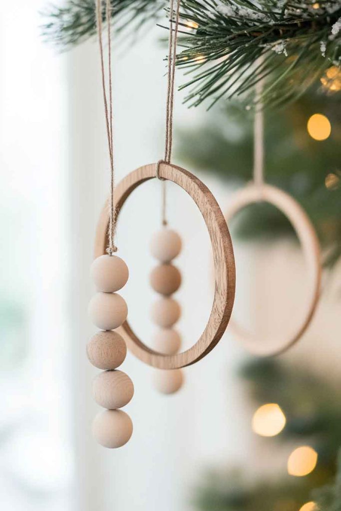 Wooden Bead Garland Ornament Circles