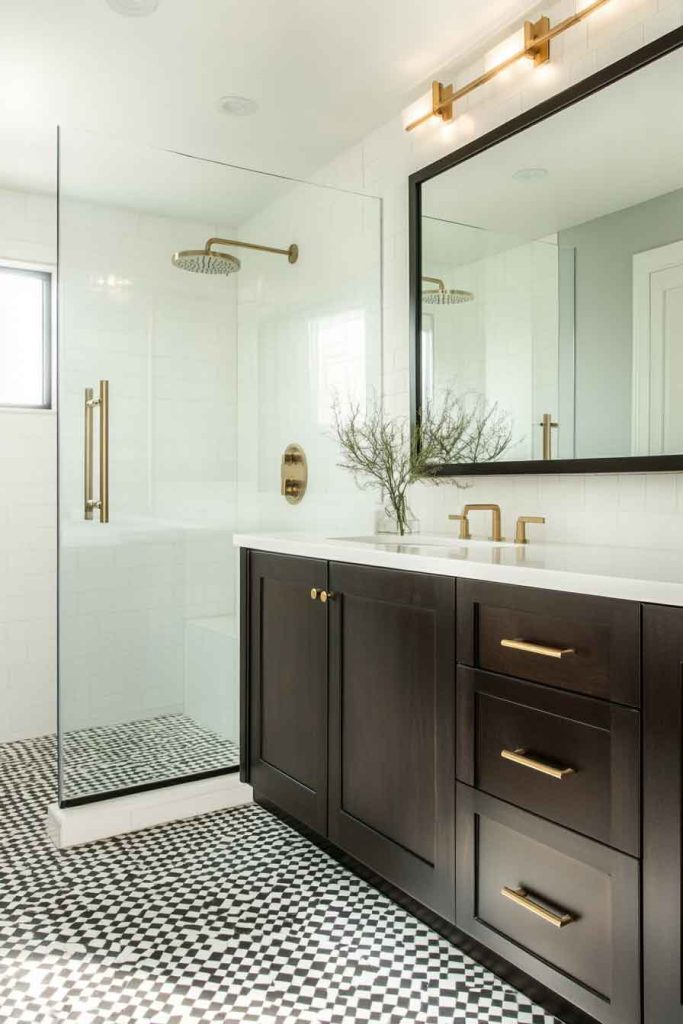 Contemporary Bathroom with Bold Tile Choices