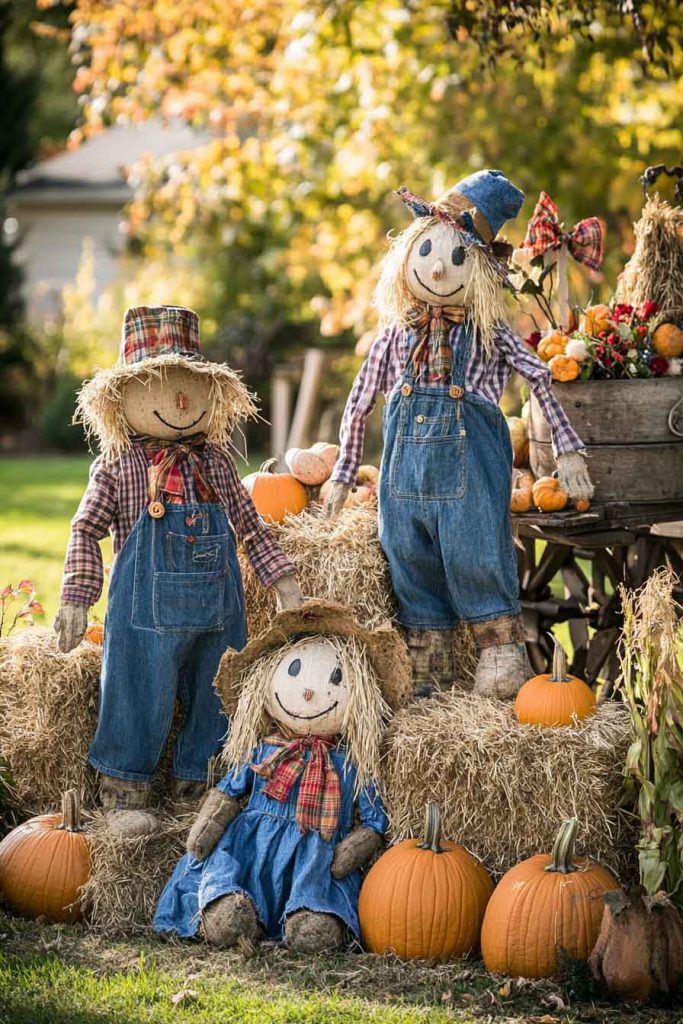 Rustic Scarecrow Garden Display