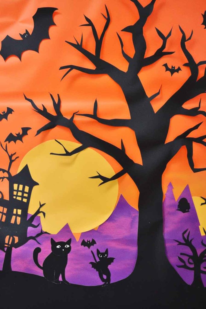 Spooky Shadows Bulletin Board with Silhouette Art