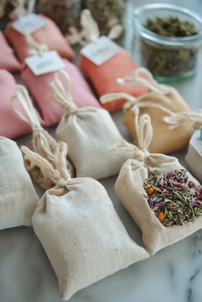 Herbal Sachets in Small Fabric Bags