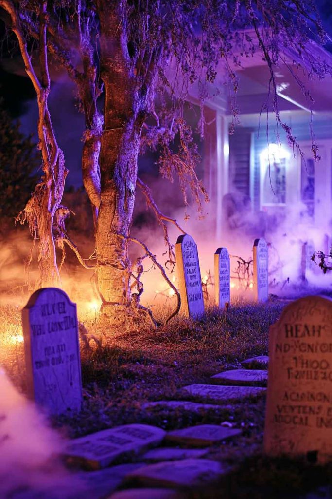 Twilight Cemetery Scene