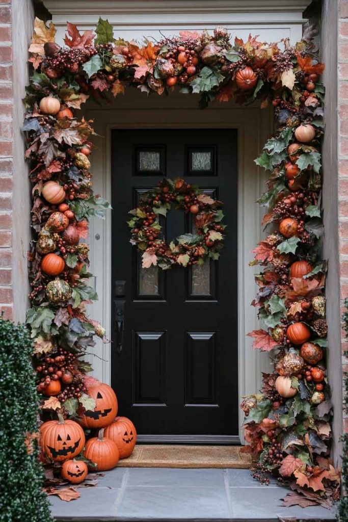 Autumn Leaves and Pumpkin Garland