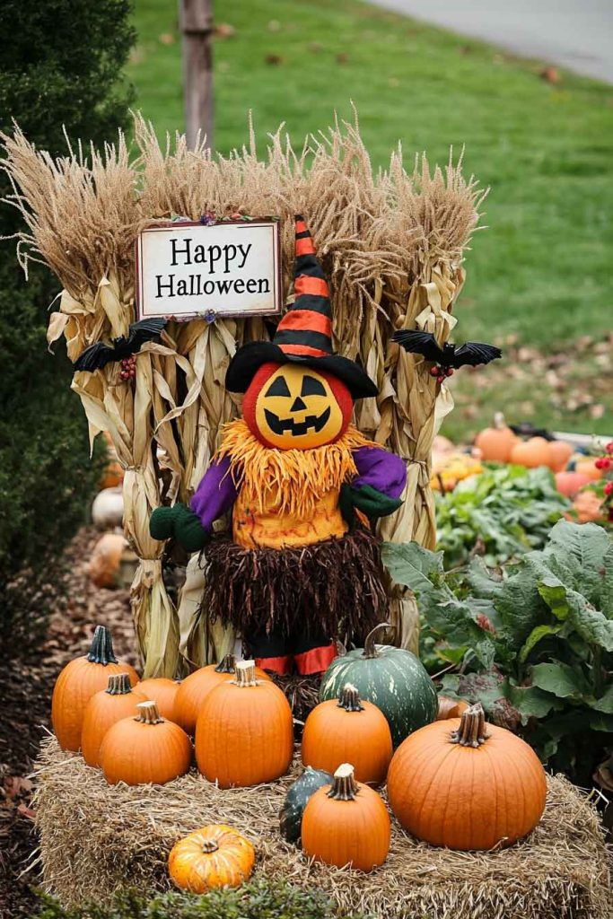 Harvest Festival Entry with Halloween Touches