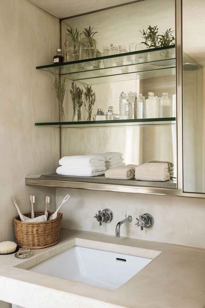 Mirrors with Shelving