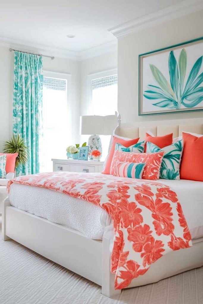 Coral and Turquoise