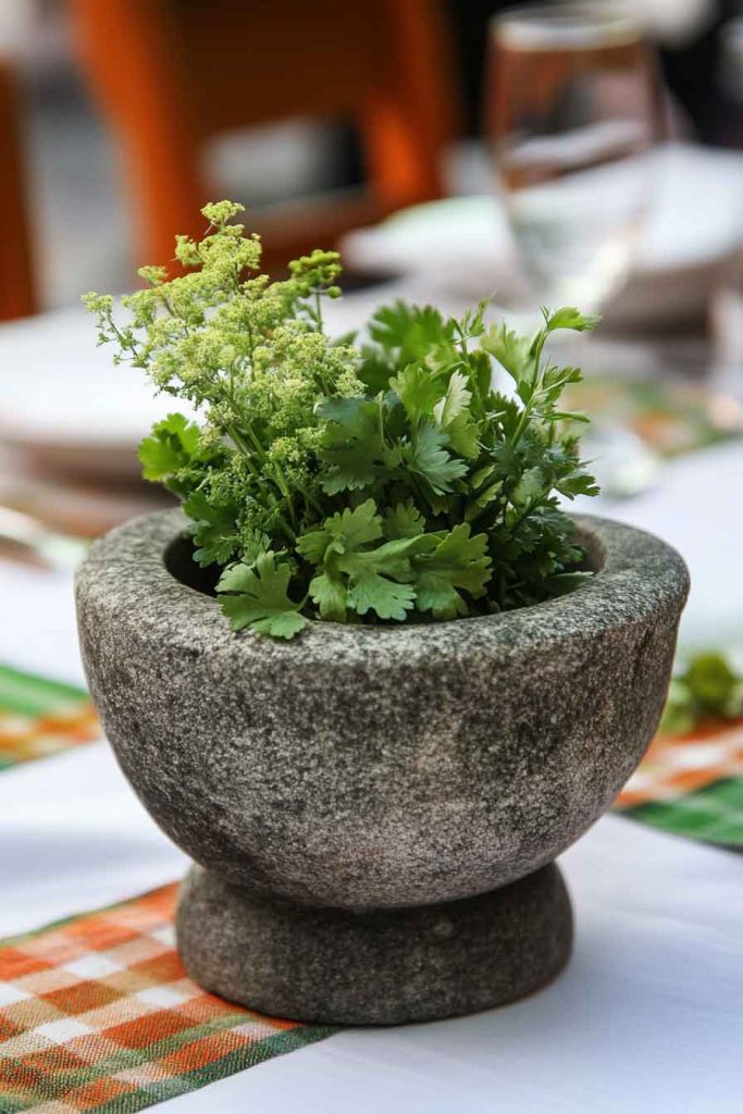 Traditional Molcajete Herb Garden