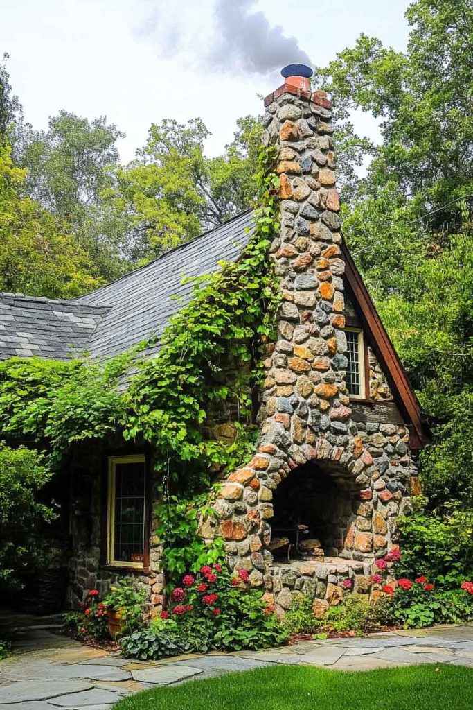 Cottage with Storybook Chimney