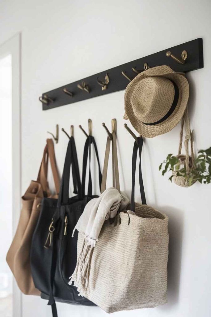 Hang Hooks at Different Heights for a Practical Display