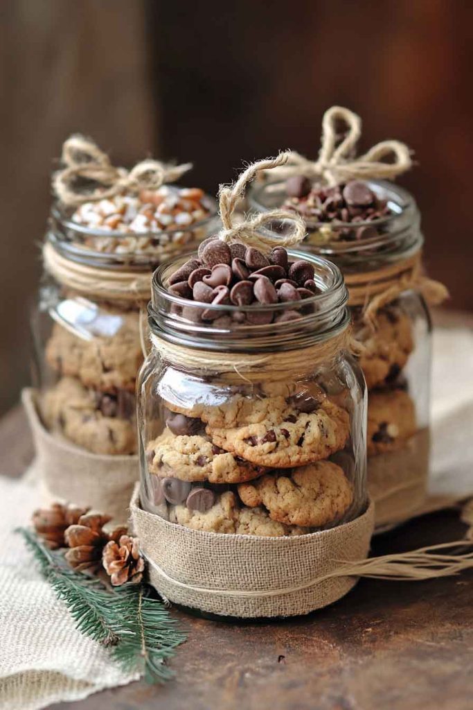 Decorated Cookie Mix Jars with Recipe Cards