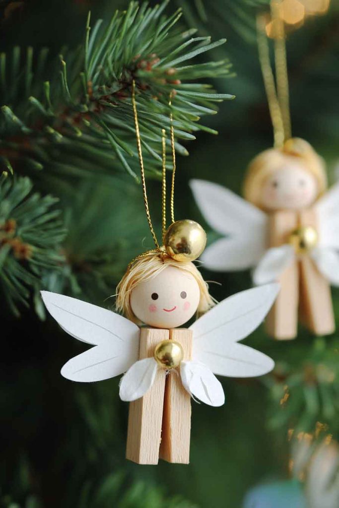 Clothespin Angel Ornaments