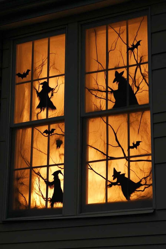 Spooky Silhouette Window Displays