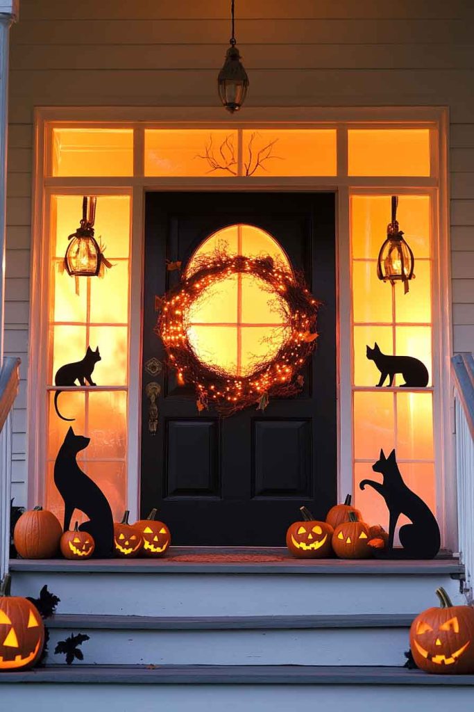 Black Cat Silhouette Display