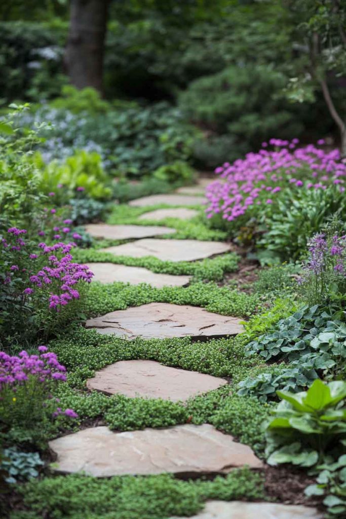 Garden Path with Mixed Ground Covers