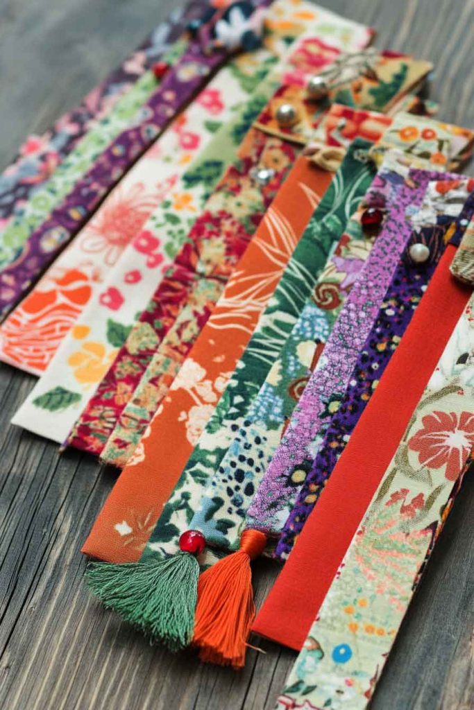 Hand-Sewn Fabric Bookmarks with Tassels