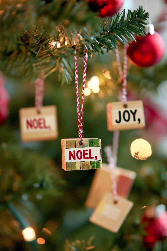 Scrabble Tile Word Ornaments