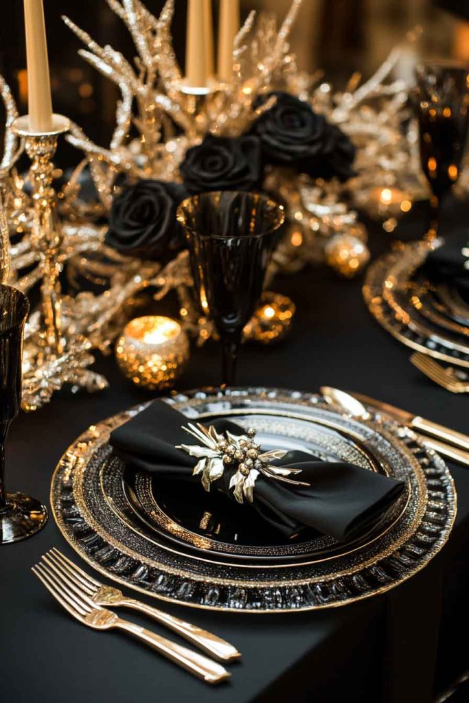 Black and Gold Dramatic Table