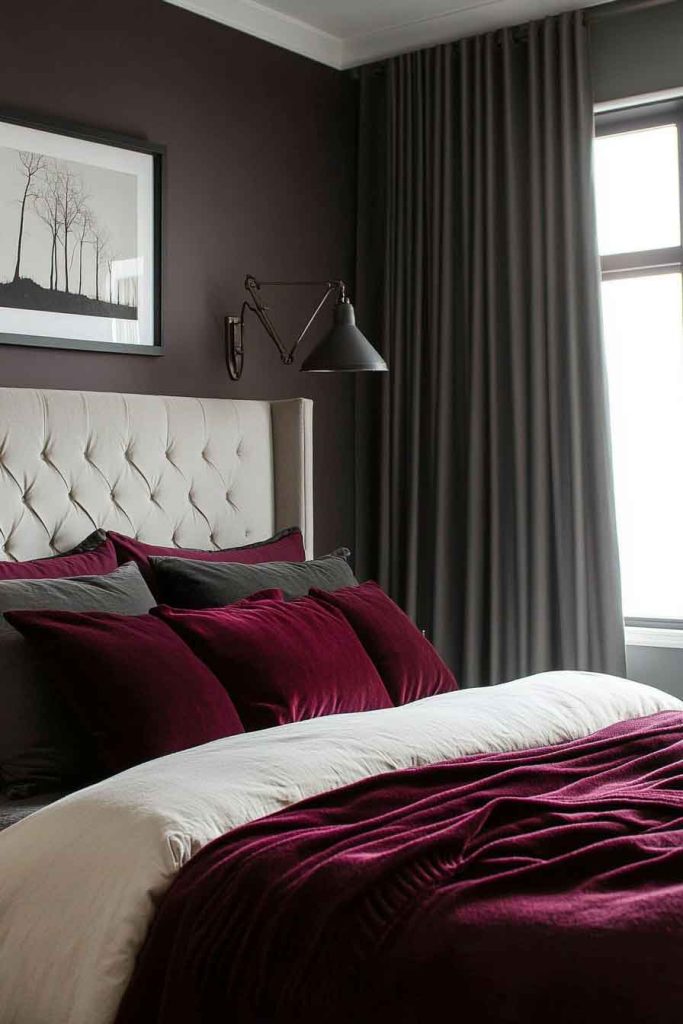Burgundy and Gray