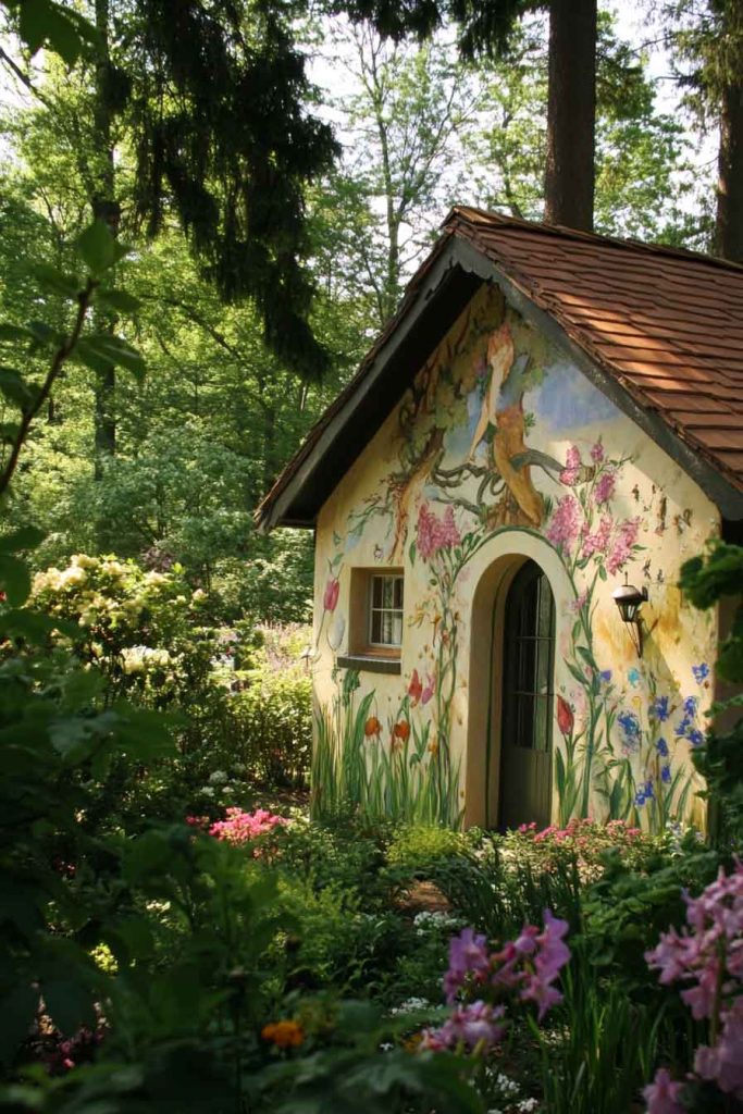 Cottage with Painted Mural