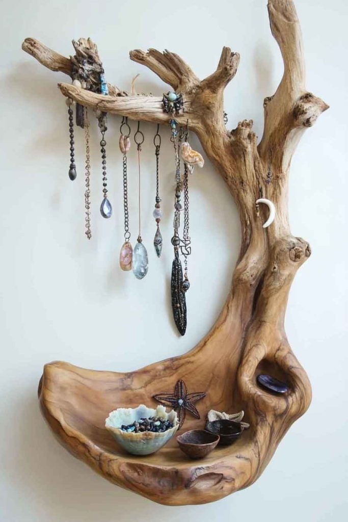 Crystal Jewelry Holder from Driftwood