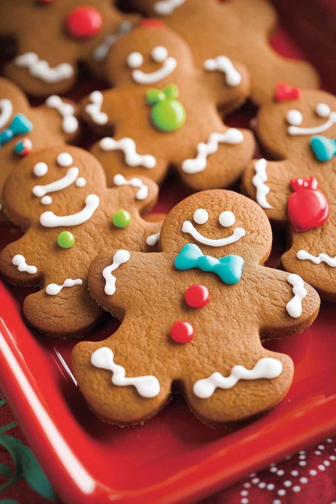 Gingerbread Men with Cheerful Faces