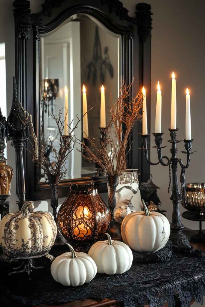 Elegant Gothic Halloween Entry Table