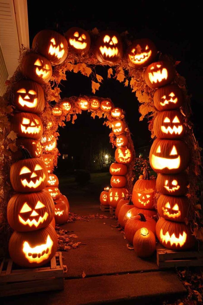 Glowing Jack-o'-Lantern Archway