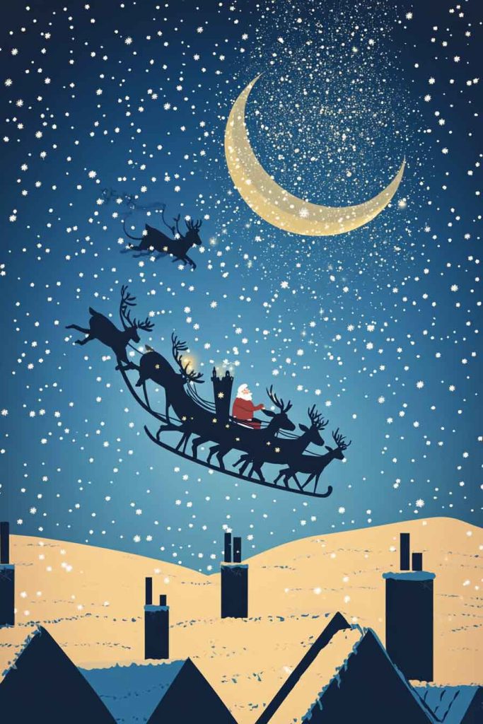 Santa's Sleigh in Flight