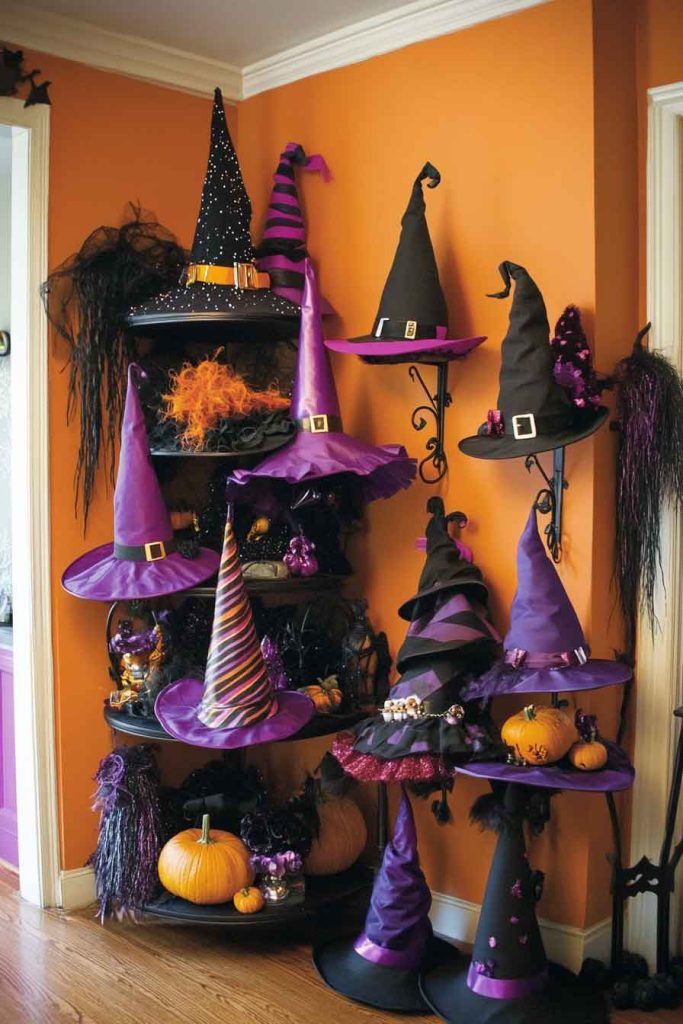 Whimsical Witch's Hat Collection Display