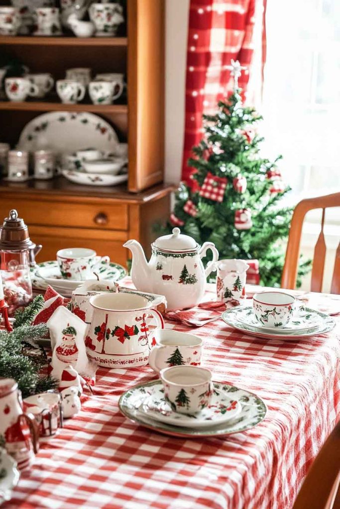 Breakfast Nook with Vintage Table Settings