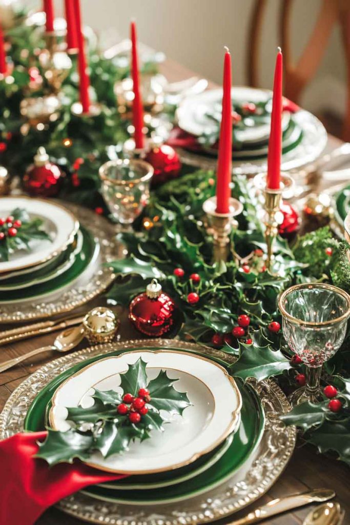 Traditional Holly and Ivy Table