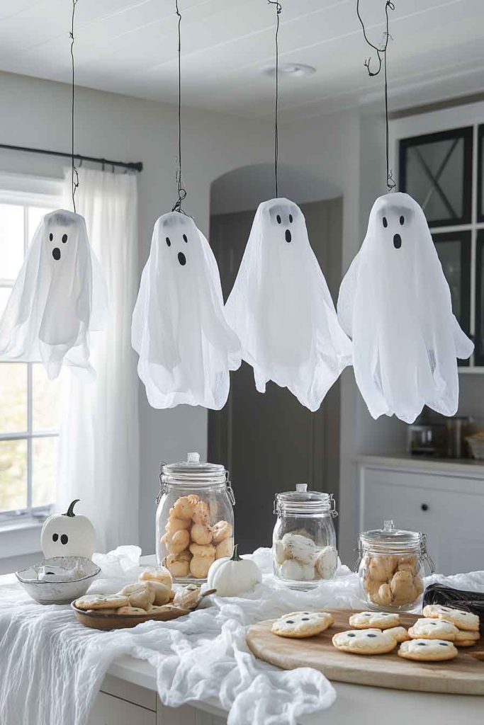 Ghostly Kitchen with Floating Spirits