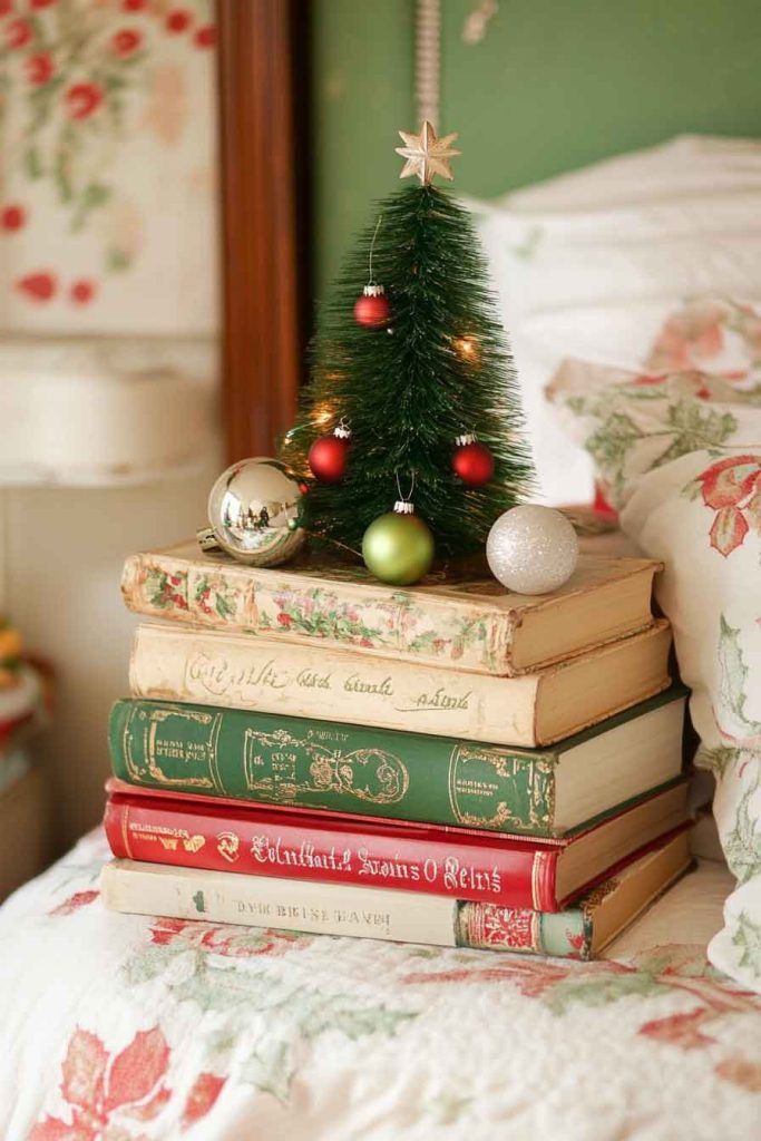 Christmas Book Stack