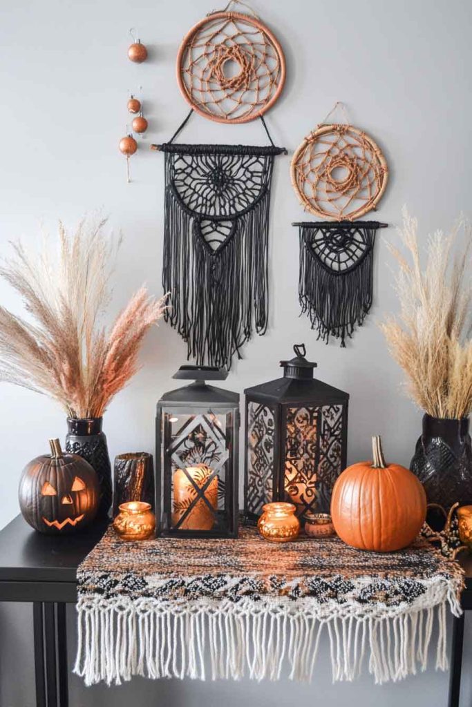 Boho Halloween Entry Table