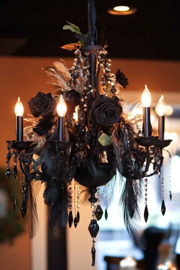 Elegant Black Chandelier Transformation