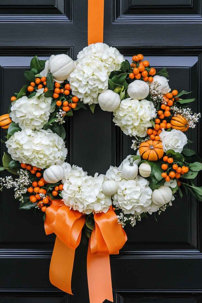 Elegant Orange and White Wreath