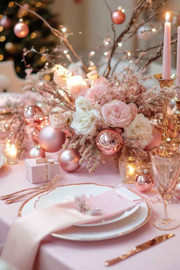 Pink and Gold Whimsical Table