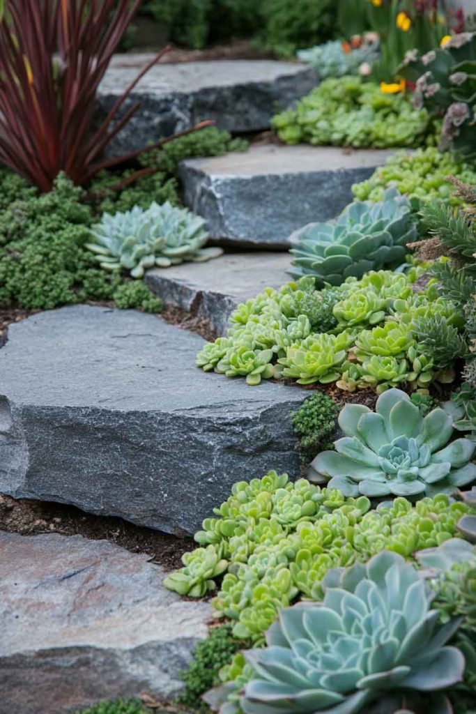 Succulent Filled Stones