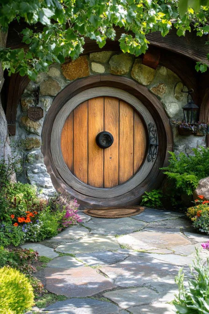 Cottage with Hobbit-Style Door