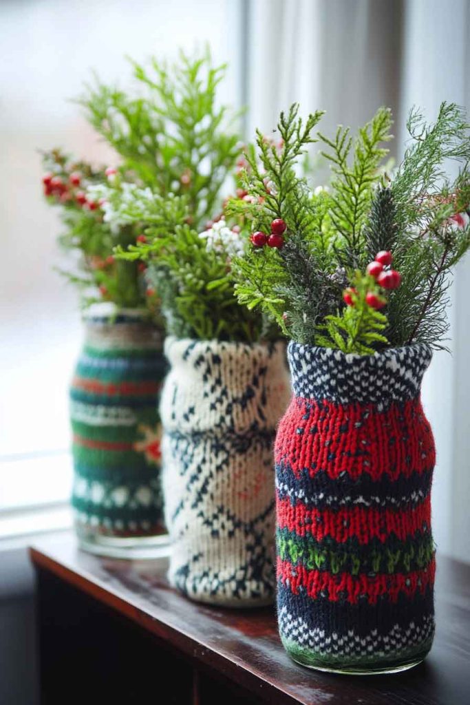 Sweater-Wrapped Vase Collection