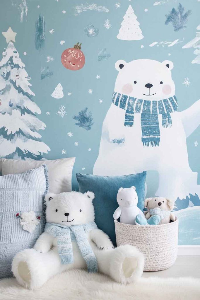 Whimsical Polar Bear Christmas Wallpaper
