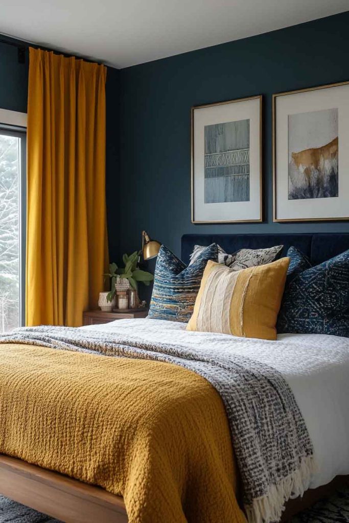 Slate Blue and Mustard