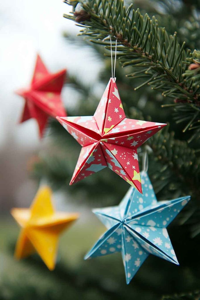 Origami Paper Star Ornaments