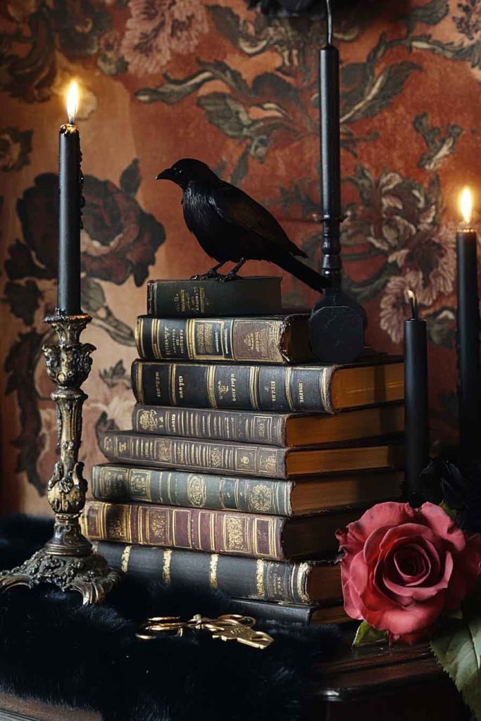 Gothic Book and Candle Tableau