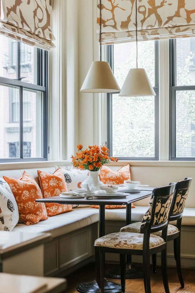 Add Throw Pillows to Kitchen Seating
